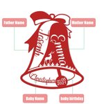 Newborn Baby Bell Christmas Ornaments with Personalised Name and Date