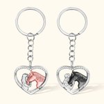 Personalized Heart Horse Keychain Key Decoration with Name Memorial Birthday Gifts for Farmer Horse Lovers