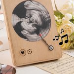 Cadre de Photo en Bois Personnalisé avec Noms Numéro Titre de Chanson Accessoire Style Lecteur de Disque Cadeau Saint-Valentin Mariage pour Couple