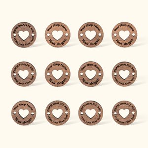 Etichette personalizzate per abbigliamento Progetti di lavoro a maglia Etichette per noci con cuore ritagliato Regalo per mamma nonna Amanti del lavoro a maglia e dell'uncinetto