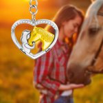 Personalized Heart Horse Keychain Key Decoration with Name Memorial Birthday Gifts for Farmer Horse Lovers