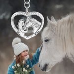 Personalized Heart Horse Keychain Key Decoration with Name Memorial Birthday Gifts for Farmer Horse Lovers