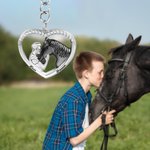 Personalized Heart Horse Keychain Key Decoration with Name Memorial Birthday Gifts for Farmer Horse Lovers