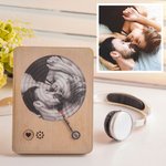 Cadre de Photo en Bois Personnalisé avec Noms Numéro Titre de Chanson Accessoire Style Lecteur de Disque Cadeau Saint-Valentin Mariage pour Couple