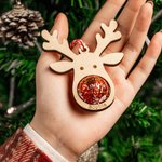 Personalisierte Rentier Weihnachtsbaum Ornamente Baumschmuck Satz von 4 Stücken