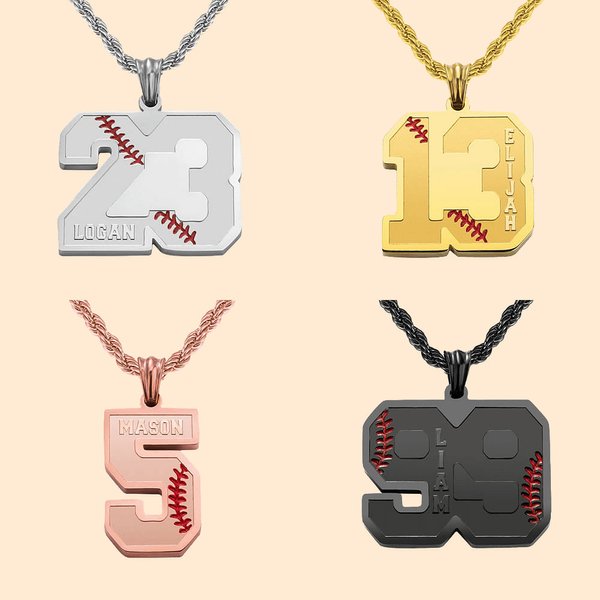 Baseball & Softball Engraved Stainless Necklace