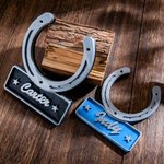 Placa personalizada en 3D con forma de herradura para la puerta del establo Regalo para granjeros amantes de los caballos