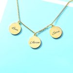 Collier Cercle avec Prénom Personnalisé Collier avec Trois Pendentifs Ronds Cadeau d'Anniversaire pour Elle | Callie