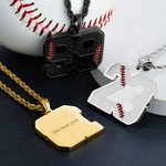 Personalized Baseball & Softball Stainless Steel Necklace with Engraved Number & Name Birthday Gift for Sport Lovers