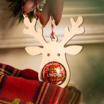 Personalisierte Rentier Weihnachtsbaum Ornamente Baumschmuck Satz von 4 Stücken