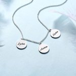 Collier Cercle avec Prénom Personnalisé Collier avec Trois Pendentifs Ronds Cadeau d'Anniversaire pour Elle | Callie