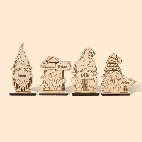Gnomo Gonk de madera personalizado Decoración navideña para el hogar