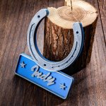 Placa personalizada en 3D con forma de herradura para la puerta del establo Regalo para granjeros amantes de los caballos