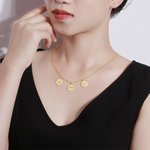 Collier Cercle avec Prénom Personnalisé Collier avec Trois Pendentifs Ronds Cadeau d'Anniversaire pour Elle | Callie