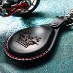 Porte-clés en Cuir Personnalisé avec Logo Texte pour Moto Cadeau d'Anniversaire Noël Saint-Valentin pour Passionnés de Moto