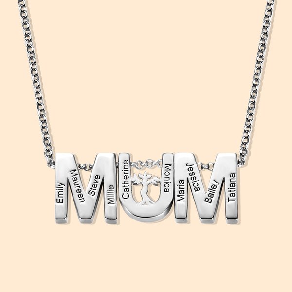 Mum Necklace with 1-10 Kids Names