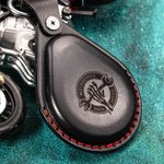 Porte-clés en Cuir Personnalisé avec Logo Texte pour Moto Cadeau d'Anniversaire Noël Saint-Valentin pour Passionnés de Moto