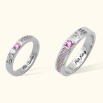 Personalized Name & Birthstone Couple Rings