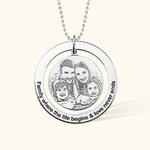 Personalised Circular Ring Pendant Family Photo Necklace