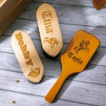 Brosse Crin de Cheval Personnalisée avec Nom et Motif Gravés du Cheval Cadeau pour Propriétaire de Cheval