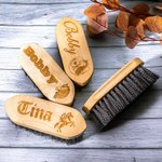 Brosse Crin de Cheval Personnalisée avec Nom et Motif Gravés du Cheval Cadeau pour Propriétaire de Cheval