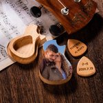 Personalized Wooden Photo Guitar Picks with Wooden Case