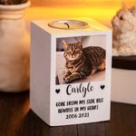 Personalized Dog Cat Photo Candle Tealight Holder with Name and Text Memorial Gift for Pet Lovers