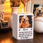 Personalized Dog Cat Photo Candle Tealight Holder with Name and Text Memorial Gift for Pet Lovers