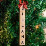 Décorations de Noël en bois personnalisées Décorations d'arbres Lettre Scrabble