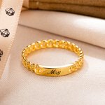 Personnaliser Nom Bague Gravable Argent sterling Sceller chaîne Cubaine