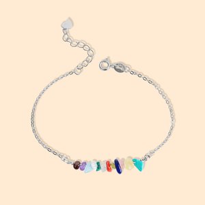 Bracelet Artisanal Personnalisé avec Pierre de Naissance Naturelle Cadeau d'Anniversaire Fête des Mères pour la Famille