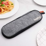 Personalisiertes Tragbares Besteck-Set mit Namen Lebensmittelqualität Edelstahl Geschirr mit Etui Reise Camping Geburtstag Geschenk für Familie Freund