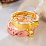 Personalisierte Haustier Halsband Ring Schmuck mit eingraviertem Text und Initialen Geburtstag Geschenk für Tierliebhaber