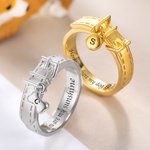 Personalisierte Haustier Halsband Ring Schmuck mit eingraviertem Text und Initialen Geburtstag Geschenk für Tierliebhaber