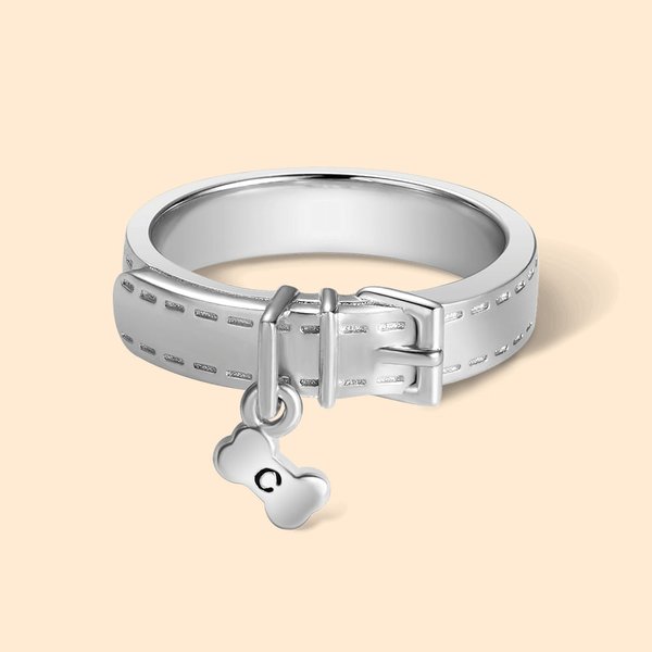 Personalisierte Haustier Halsband Ring Schmuck mit eingraviertem Text und Initialen Geburtstag Geschenk für Tierliebhaber