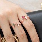 Flower Stackable Adjustable Ring Gift for Women