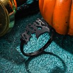Anello personalizzato con nome gotico antico inglese Gioielli punk Regalo di Halloween di stagione spettrale per donne e uomini