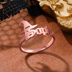 Anello personalizzato con nome gotico antico inglese Gioielli punk Regalo di Halloween di stagione spettrale per donne e uomini