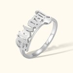 Anello personalizzato con nome gotico antico inglese Gioielli punk Regalo di Halloween di stagione spettrale per donne e uomini