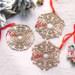 Personalised Christmas Wooden Snowflake Ornament with Name Christmas Tree Decor Christmas Gift for Family Friend