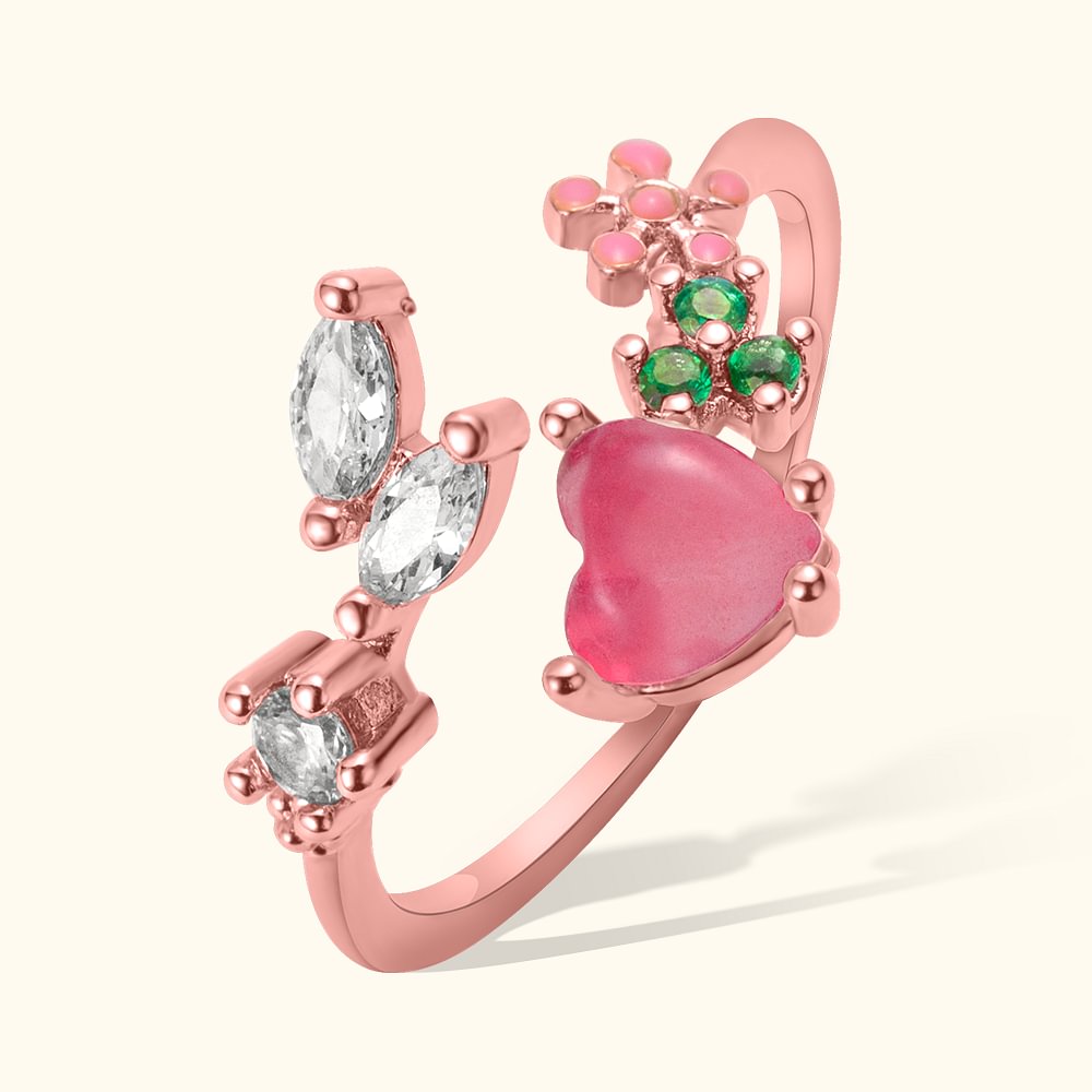 Bague empilable réglable en forme de fleur Cadeau pour femmes