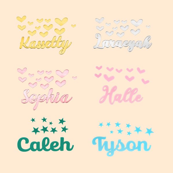 Plaque de porte en acrylique avec étoiles ou cœurs Décoration de chambre d'enfant