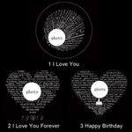 Personalised Sterling Silver Double Heart Photo Projection Necklace with I Love You in 100 Languages Birthday Anniversary Gift for Her