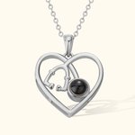 Estetoscopio Corazón Personalizado Te Quiero en 100 Idiomas Collar Foto Proyección Plata de Ley 925