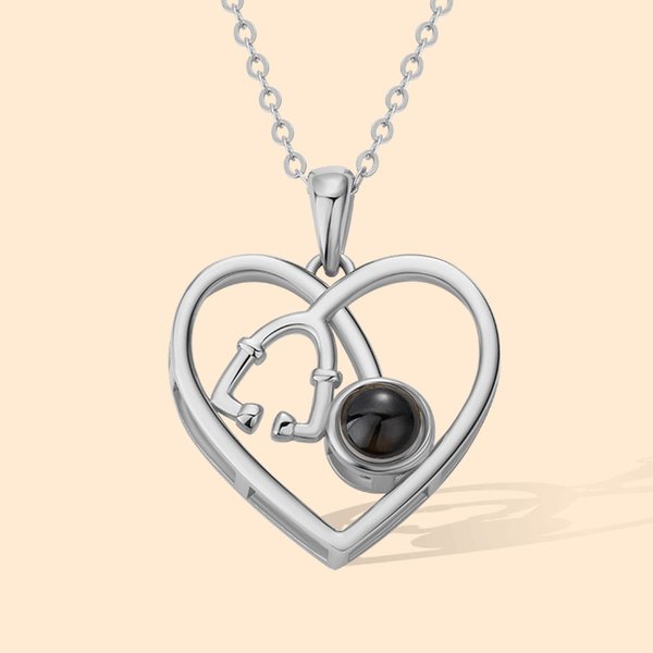 Heart Stethoscope I Love You Necklace