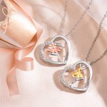 Collana personalizzata con nome e ballerina in danza con ciondolo a cuore disponibile in 2 colori regalo per appassionati di danza