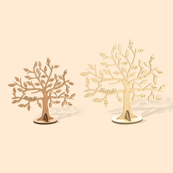 Gepersonaliseerde houten boom sieraden organizer voor vrouwen