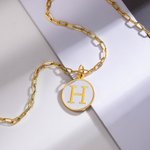 Personalisierte Smiley Face Initial Halskette