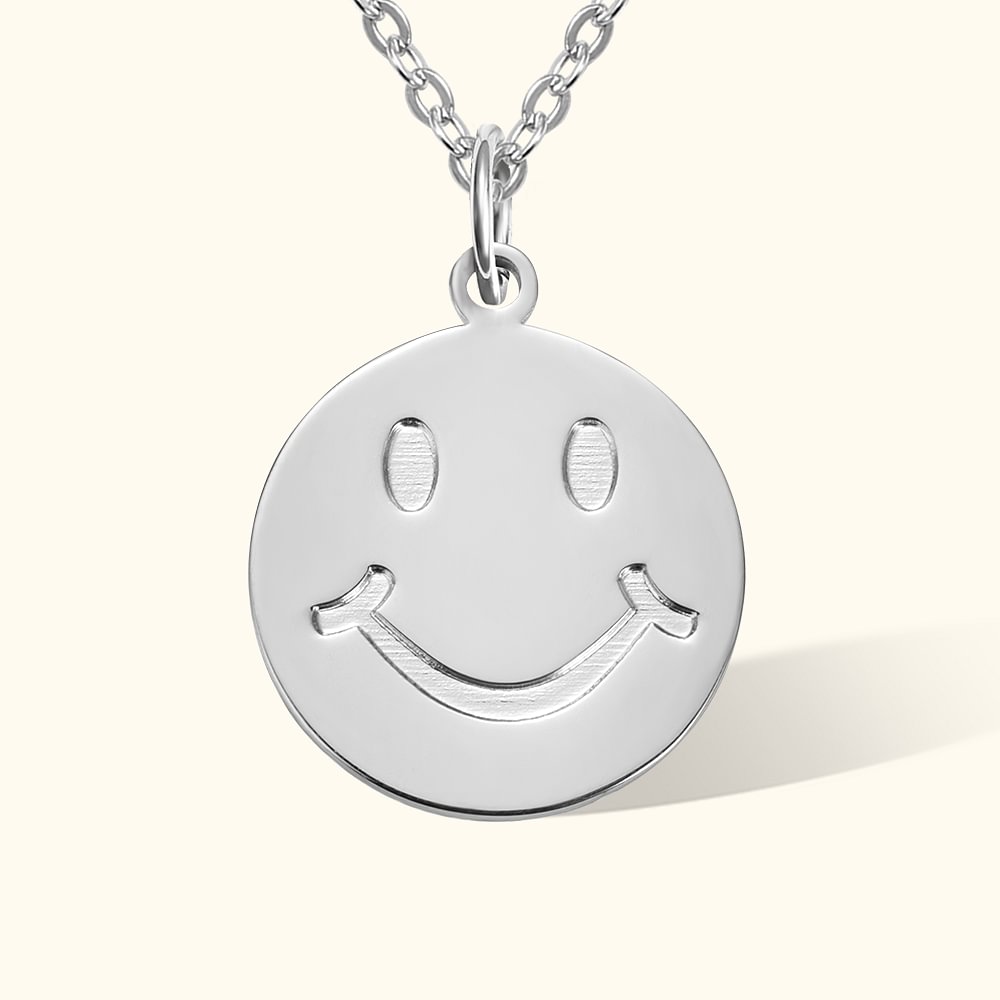Collier personnalisé Smiley Face Initial