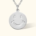 Personalisierte Smiley Face Initial Halskette